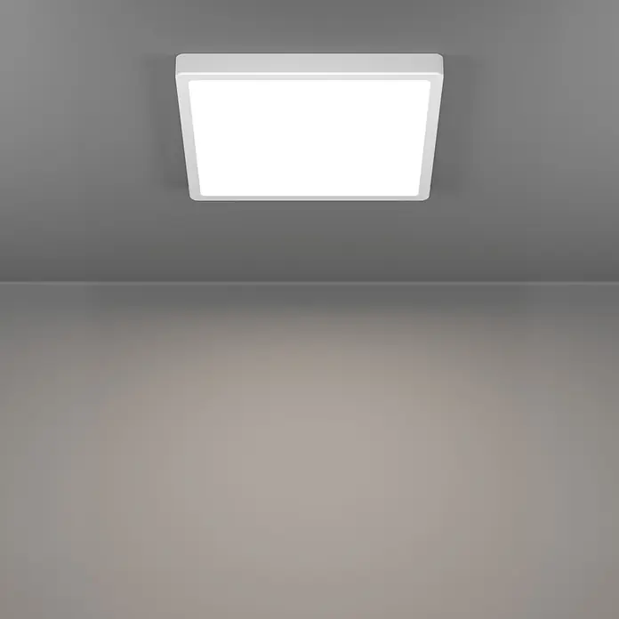 Eglo connect.z LED-Panel rund Rovito-Z - 16 W, Ø x H: 30 x 3 cm, Schwarz, RGBW - Quadratische weiße LED-Deckenleuchte, flächenbündig montiert.