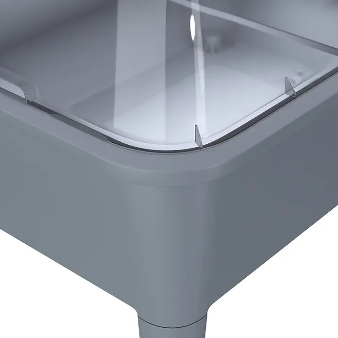 Hochbeet Respana Planter Set - Steingrau, 77 x 58 x 96,3 cm, Kunststoff - Graues Gehäuse mit transparentem Deckel.