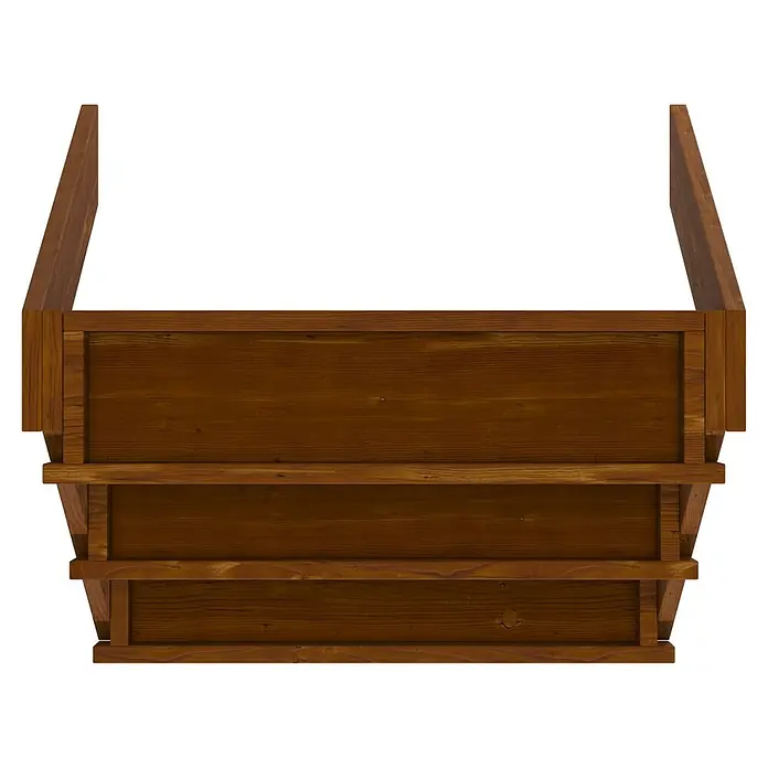 Hochbeet Ortolegno Balcony - Holz, Kastanienbraun - Gestuftes dunkelbraunes Holzregal oder Blumenkasten.