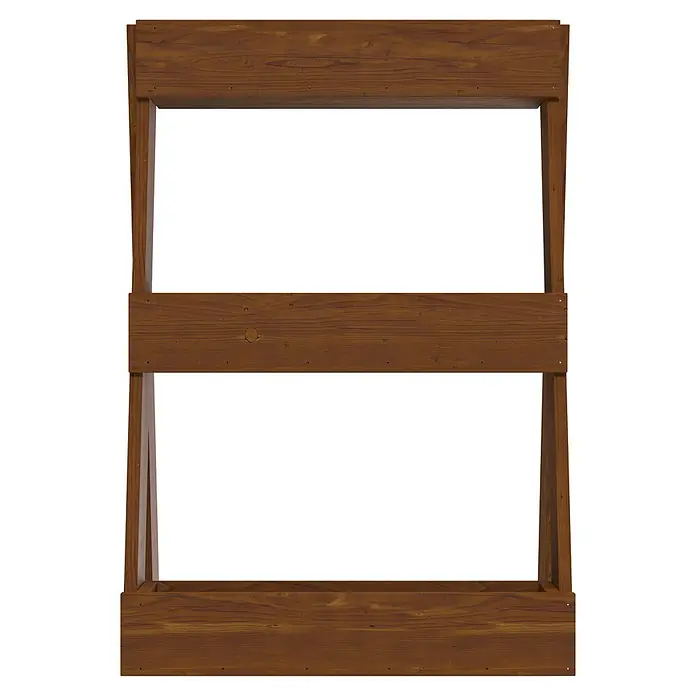 Hochbeet Ortolegno Balcony - Holz, Kastanienbraun - Dunkelbrauner Holzrahmen mit zwei Ebenen.