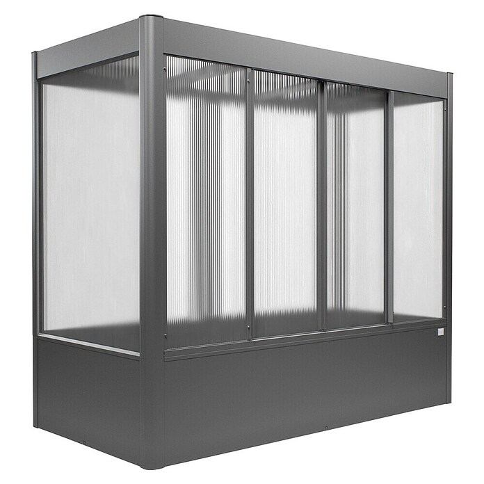 Biohort Florentina Gewächshaus (L x B x H: 104 x 201,6 x 180,7 cm, Quarzgrau Metallic, Stahl) | BAUHAUS