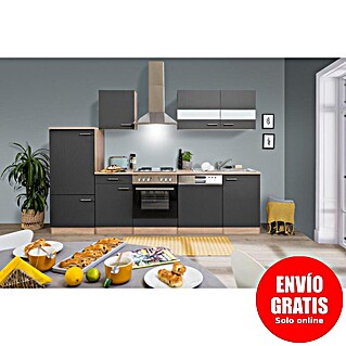 Respekta Cocina modular completa Merle (Ancho: 280 cm, Gris, Sin electrodomésticos)
