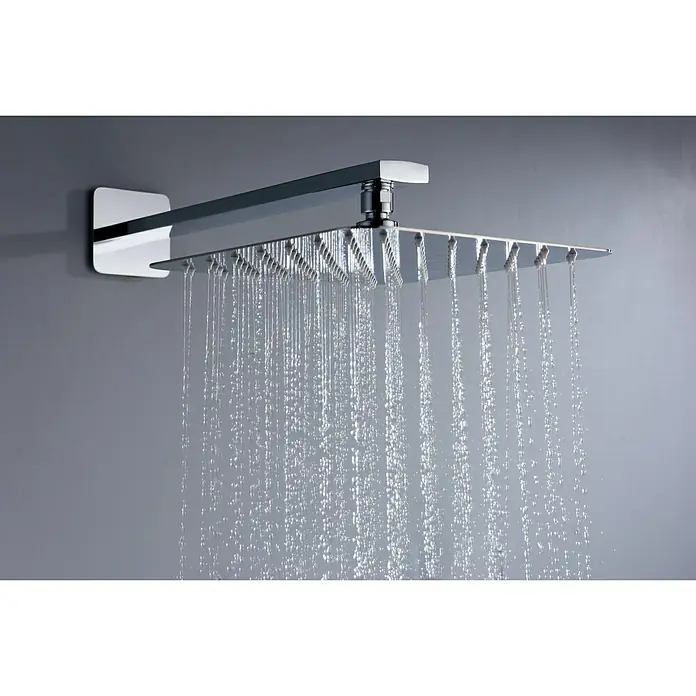 Imex Sistema de ducha Madeira - Con grifo termostático, Cromo - Diseño moderno de cabezal de ducha con acabado cromado cuadrado y flujo de agua suave para una experiencia relajante.