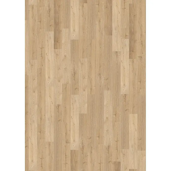 Decolife Designboden Freestyle Access Hazel Oak - 1.220 x 185 x 8,5 mm, Landhausdiele, Hazel Oak - Heller Eichenparkett mit sichtbarer Maserung, in versetztem Muster verlegt.