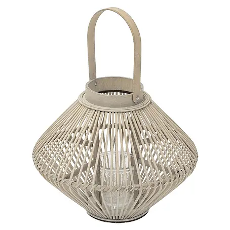 ECD Germany  Windlicht Boho Bambus Laterne