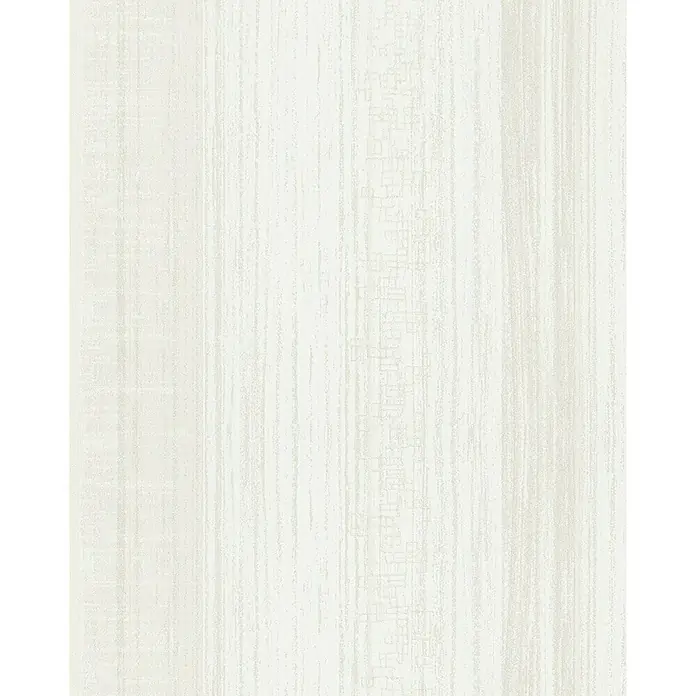 Marburg La Vie Vliestapete - Beige, Streifen, 10,05 x 0,53 m - Das Bild zeigt eine Nahaufnahme einer weißen Tapete mit subtilen vertikalen Streifen und einer dezenten Textur, die ein elegantes Erscheinungsbild verleiht.