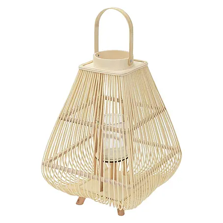ECD Germany  Windlicht Boho Bambus Laterne