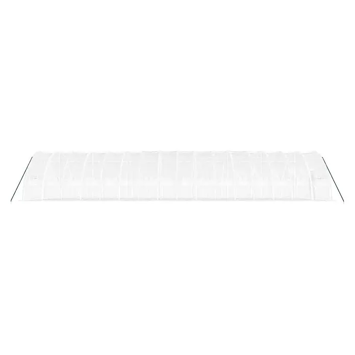 Furnicato Gewächshaus verzinkter Stahl - 16 x 6 cm, Material Seitenwand: Kunststoff, 38 mm, Grau - Langer transparenter Gewächshaustunnel für Pflanzen mit grünen Stützstangen.