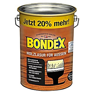 Bondex Holzlasur für Außen (Nussbaum, Seidenmatt, 4,8 l, Lösemittelbasiert)