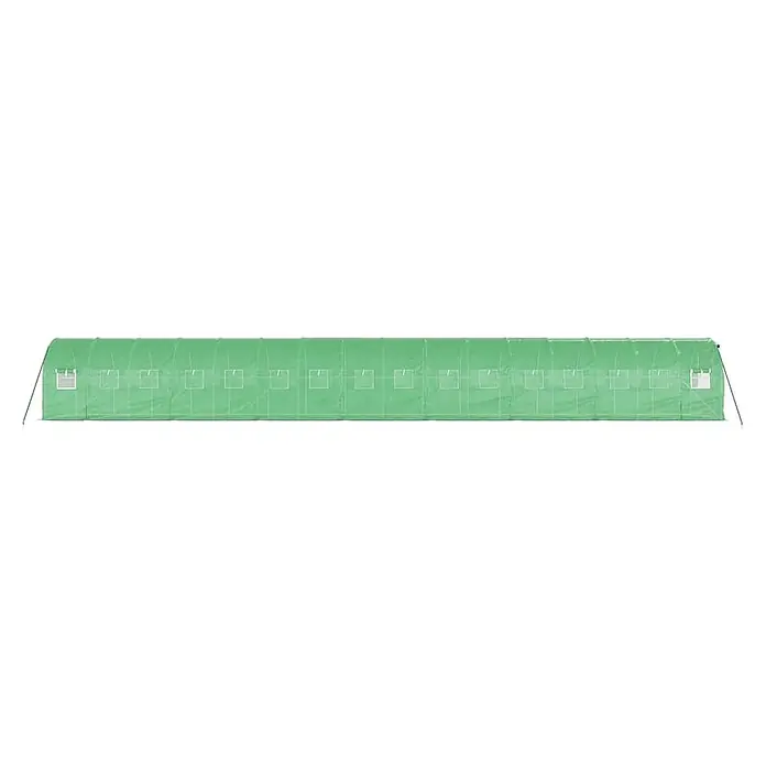 Furnicato Gewächshaus verzinkter Stahl - 16 x 2 cm, Material Seitenwand: Kunststoff, 38 mm, Grau - Langer grüner Folientunnel mit vielen Klarsichtfenstern an der Seite.