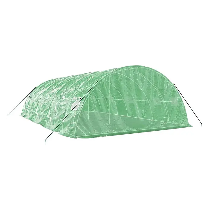 Furnicato Gewächshaus - 8 x 5 cm, Material Seitenwand: Kunststoff, 38 mm, Grau - Grünes, durchsichtiges Foliengewächshaus mit Metallrahmen für den Gartenbau.