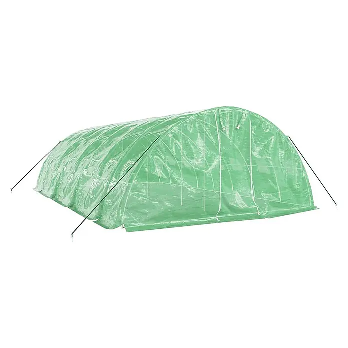Furnicato Gewächshaus - 8 x 5 cm, Material Seitenwand: Kunststoff, 38 mm, Grau - Grünes, transparentes Tunnel-Gewächshaus mit Abspannseilen.