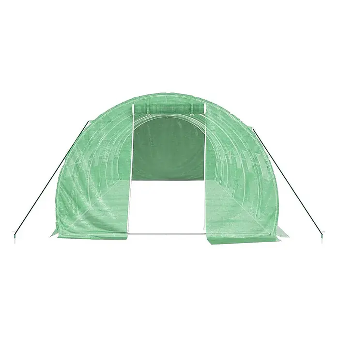 Furnicato Gewächshaus - 6 x 3 cm, Material Seitenwand: Kunststoff, 38 mm, Grau - Grünes Tunnelgewächshaus mit lichtdurchlässiger Netzabdeckung und offenem Fronteingang.