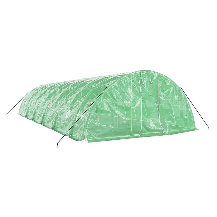 Furnicato Gewächshaus - 12 x 5 cm, Material Seitenwand: Kunststoff, 38 mm, Grau - Grünes Polyethylen-Folientunnel-Gewächshaus mit externen Stützen.