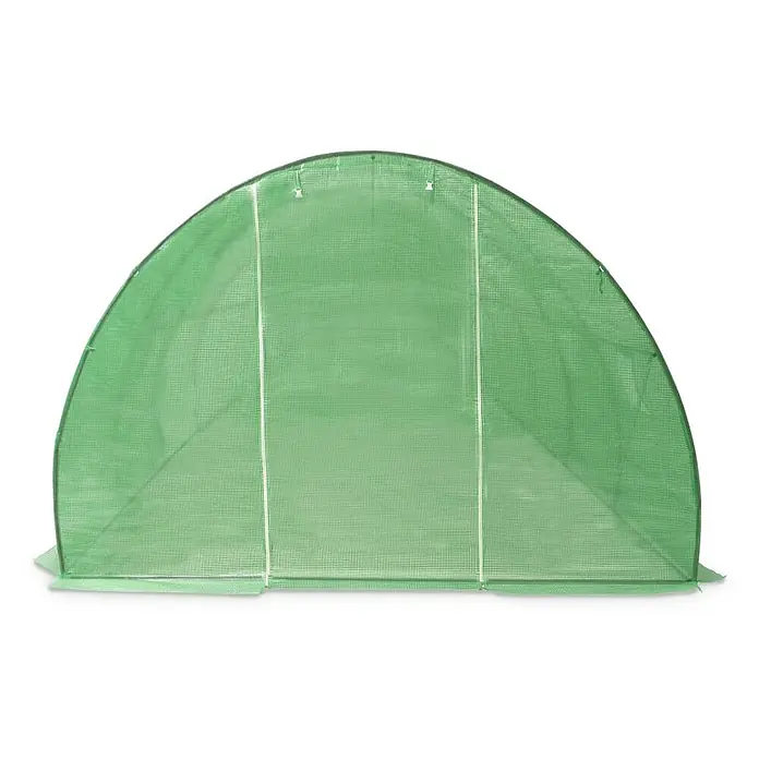 Furnicato Gewächshaus - 3 x 300 cm, Material Seitenwand: Kunststoff, 38 mm, Grau - Grüner, gewölbter Gewächshaustunnel mit Netzabdeckung für Pflanzenschutz.