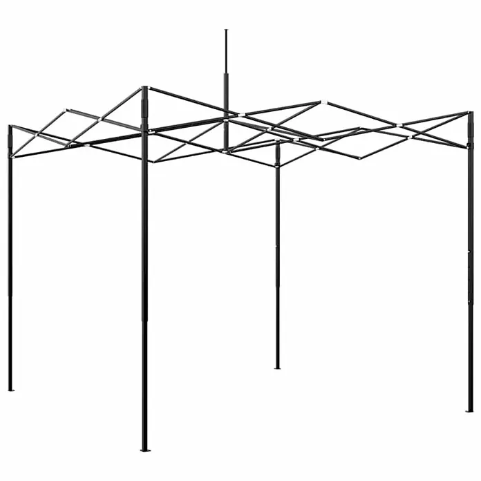 Furnicato Gewächshaus - Außenmaß inkl. Dachüberstand (B x T): 290 x 290 cm, Material Seitenwand: Kunststoff, 38 mm, Grün - Schwarzes Metall-Faltpavillon-Gestell mit verstellbaren Beinen.
