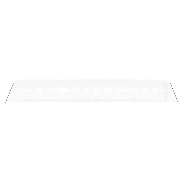Furnicato Gewächshaus - Außenmaß inkl. Dachüberstand (B x T): 400 x 1.400 cm, Material Seitenwand: Kunststoff, 38 mm, Grau - Transparentes Tunnelgewächshaus mit weißem Rahmen und dezenten grünen Linien.