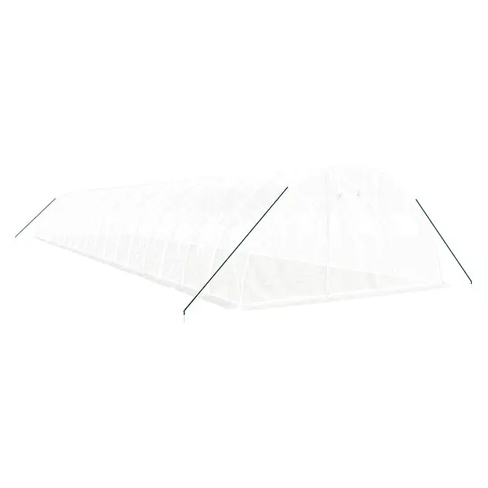 Furnicato Gewächshaus - Außenmaß inkl. Dachüberstand (B x T): 400 x 1.800 cm, Material Seitenwand: Kunststoff, 38 mm, Grau - Transparenter Folientunnel mit grünen Stützstangen für den Pflanzenanbau.
