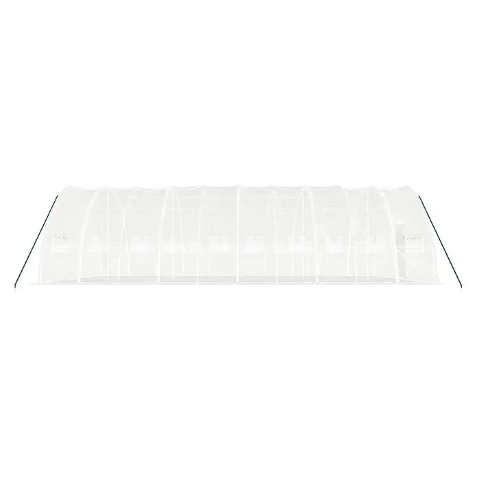 Furnicato Gewächshaus verzinkter Stahl - 10 x 6 cm, Material Seitenwand: Kunststoff, 38 mm, Grau - Transparentes Folien-Gewächshaus mit grünen Stützstangen.