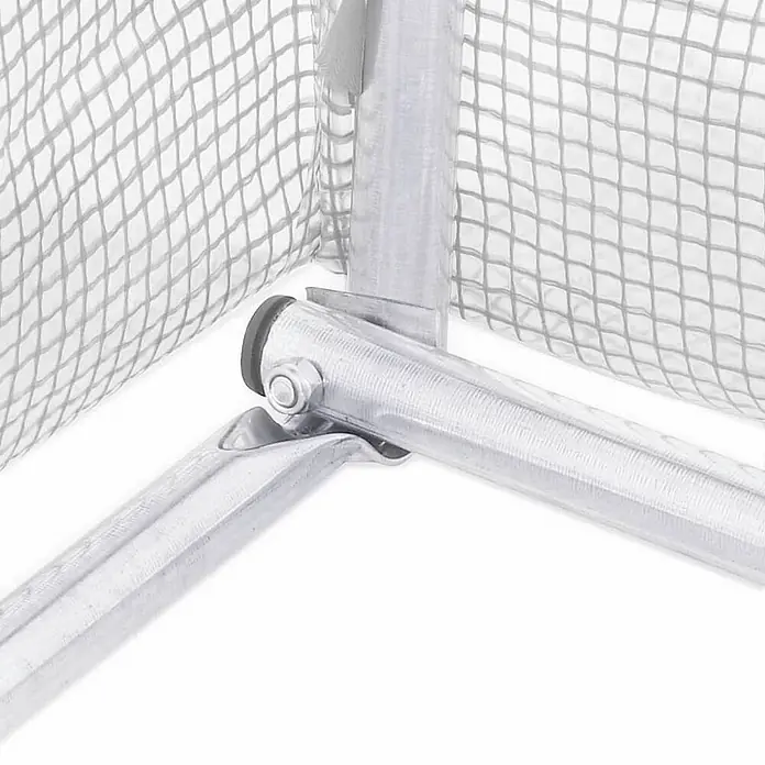 Furnicato Gewächshaus verzinkter Stahl - 6 x 2 cm, Material Seitenwand: Kunststoff, 38 mm, Grau - Verzinktes Metalleckgelenk mit Schraube, das Rahmenstangen verbindet und eine transparente Netzabdeckung trägt.