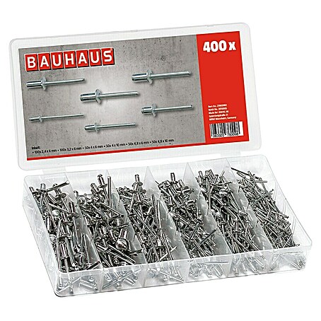 BAUHAUS Blindnieten-Sortiment (400 Stk., Flachkopf)