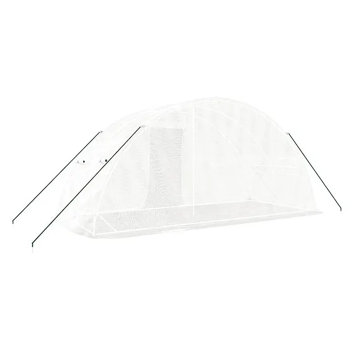 Furnicato Gewächshaus verzinkter Stahl - 5 x 2 cm, Material Seitenwand: Kunststoff, 38 mm, Grau - Weißes, lichtdurchlässiges Tunnelgewächshaus mit Metallrahmen und grünen Spannstäben für den Garten.