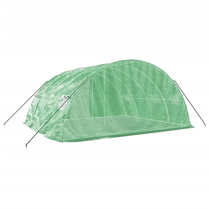 Furnicato Gewächshaus verzinkter Stahl - 5 x 4 cm, Material Seitenwand: Kunststoff, 38 mm, Grau - Grünes Tunnelgewächshaus mit lichtdurchlässiger, verstärkter Abdeckung und Stützstangen, ideal für Pflanzenschutz.