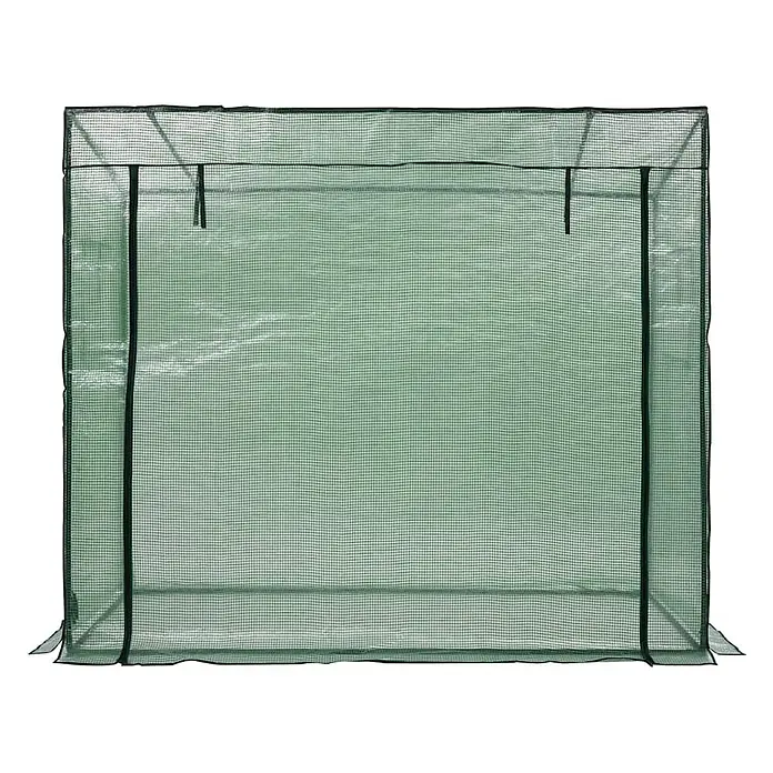 Furnicato Gewächshaus - 200 x 80 cm, Material Seitenwand: Kunststoff, 38 mm, grün - Grüne, gitterverstärkte Gewächshausabdeckung mit Rahmen für Pflanzenschutz.