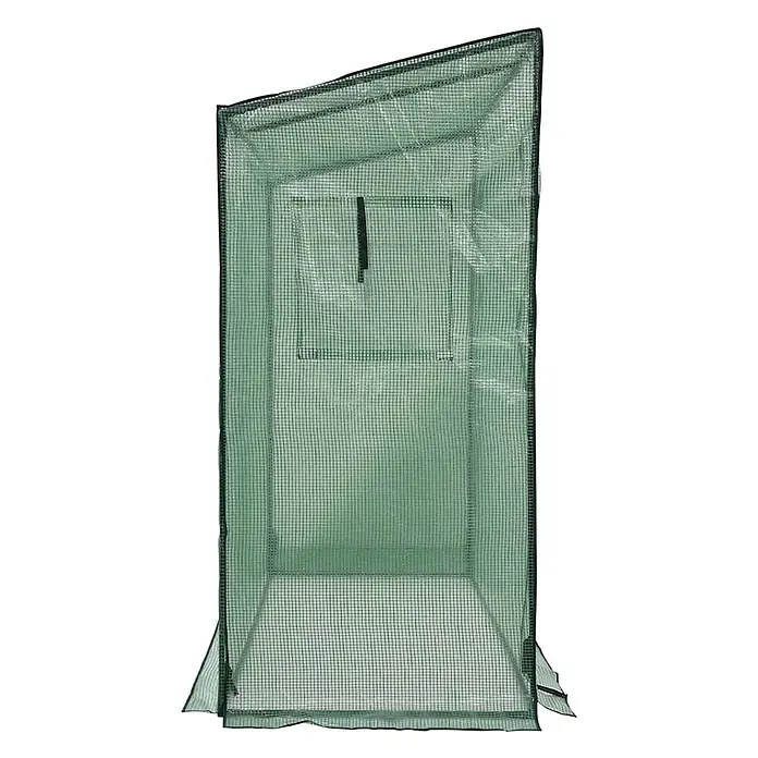 Furnicato Gewächshaus - 200 x 80 cm, Material Seitenwand: Kunststoff, 38 mm, grün - Grünes, gitterverstärktes Mini-Gewächshaus mit schrägem Dach und Frontklappe, ideal für Pflanzenschutz und Anzucht.