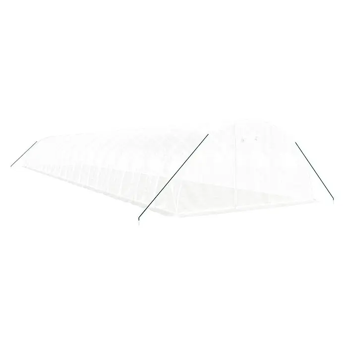 Furnicato Gewächshaus - Außenmaß inkl. Dachüberstand (B x T): 400 x 200 cm, Material Seitenwand: Kunststoff, 38 mm, Grau - Weißer lichtdurchlässiger Foliengewächshaustunnel mit grünen Stützstangen an beiden Enden.