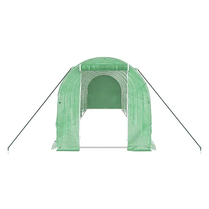 Furnicato Gewächshaus - 8 x 2 cm, Material Seitenwand: Kunststoff, 38 mm, Grau - Grünes begehbares Gewächshaus mit transparenter Abdeckung und Metallrahmen für Pflanzenzucht.