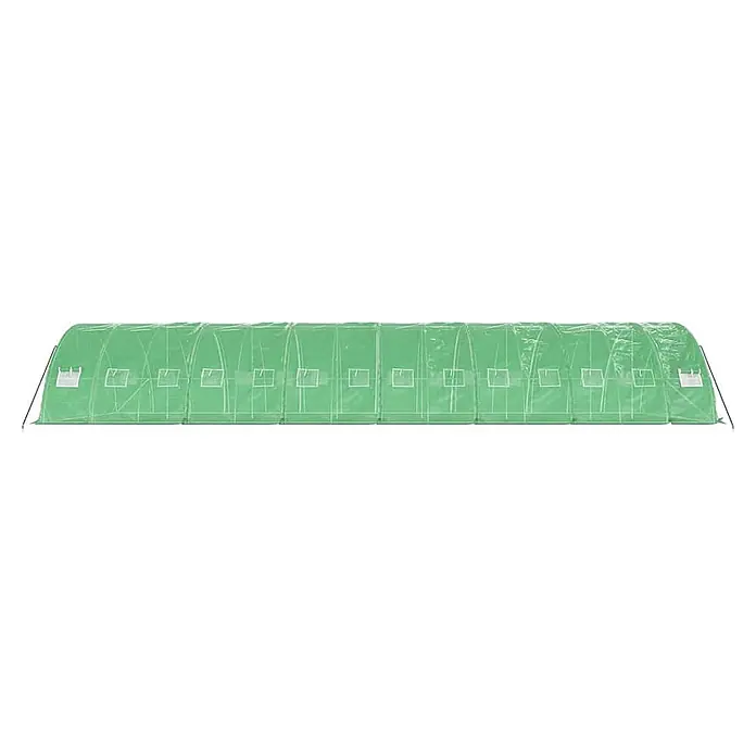 Furnicato Gewächshaus - 14 x 5 cm, Material Seitenwand: Kunststoff, 38 mm, Grau - Langes grünes Tunnelgewächshaus mit mehreren durchsichtigen Seitenfenstern.
