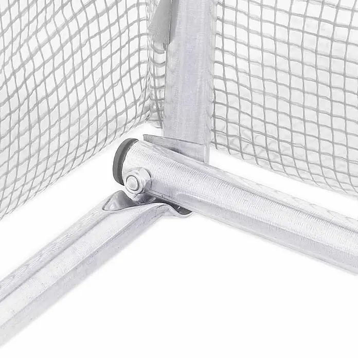 Furnicato Gewächshaus verzinkter Stahl - 3 x 2 cm, Material Seitenwand: Kunststoff, 38 mm, Grau - Verzinktes Metalleckgelenk, das drei Rohrrahmenstücke mit einer transparenten Netzabdeckung verbindet.