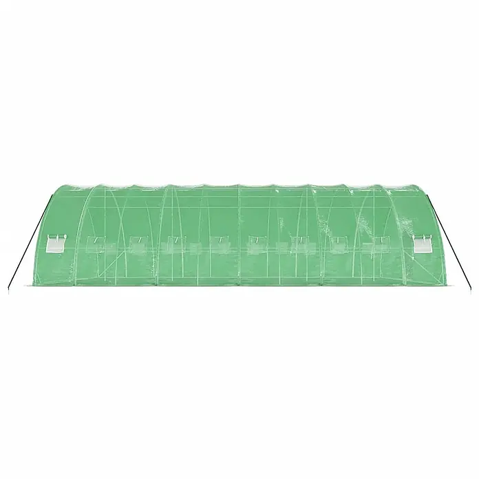 Furnicato Gewächshaus verzinkter Stahl - 10 x 6 cm, Material Seitenwand: Kunststoff, 38 mm, Grau - Grünes Folientunnel-Gewächshaus mit mehreren aufrollbaren Fenstern.