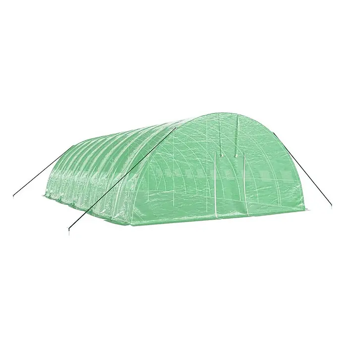 Furnicato Gewächshaus verzinkter Stahl - 10 x 6 cm, Material Seitenwand: Kunststoff, 38 mm, Grau - Grüner Folientunnel mit gewölbter Struktur für den Pflanzenanbau.