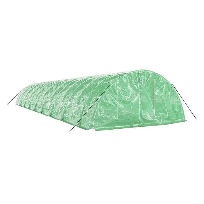 Furnicato Gewächshaus - 18 x 5 cm, Material Seitenwand: Kunststoff, 38 mm, Grau - Langer grüner Folientunnel mit Stützstangen zum Anbau von Pflanzen.