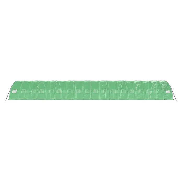 Furnicato Gewächshaus - 18 x 5 cm, Material Seitenwand: Kunststoff, 38 mm, Grau - Langes grünes Tunnelgewächshaus mit mehreren transparenten Lüftungsfenstern für den Pflanzenanbau.