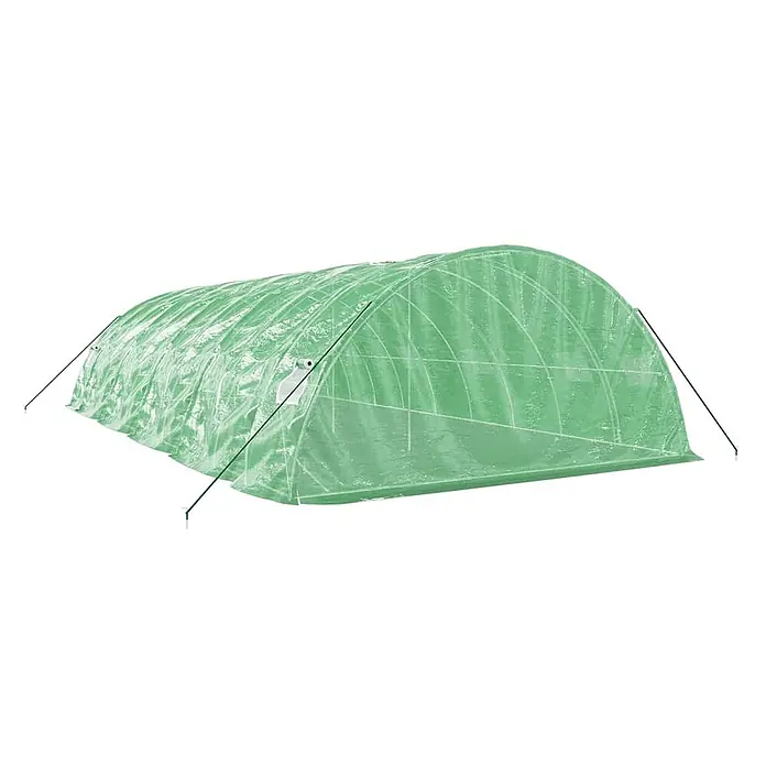 Furnicato Gewächshaus - 10 x 5 cm, Material Seitenwand: Kunststoff, 38 mm, Grau - Grünes, lichtdurchlässiges Tunnelgewächshaus mit Abspannseilen.
