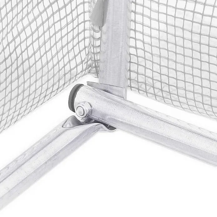 Furnicato Gewächshaus - 3 x 150 cm, Material Seitenwand: Kunststoff, 38 mm, Grau - Verzinkte Stahl-Eckverbindung, die zwei Rahmenstangen einer Netzstruktur verbindet.