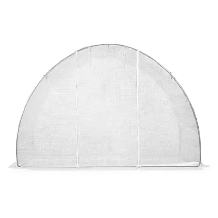 Furnicato Gewächshaus - 3 x 150 cm, Material Seitenwand: Kunststoff, 38 mm, Grau - Transparentes Gewächshauszelt mit Bogenstruktur aus Netzstoff.