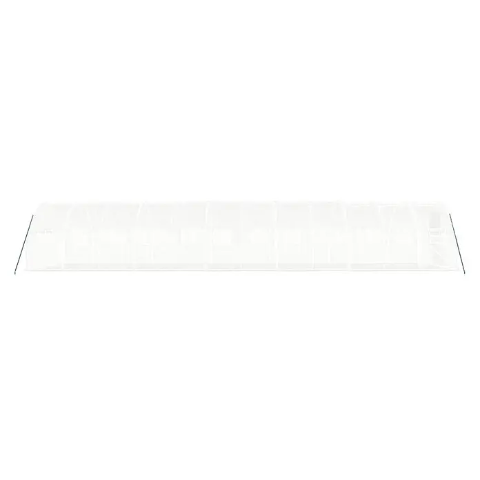 Furnicato Gewächshaus - 12 x 3 cm, Material Seitenwand: Kunststoff, 38 mm, Grau - Weißes, lichtdurchlässiges Tunneltreibhaus mit aufrollbaren Fenstern, ideal für den Pflanzenanbau.