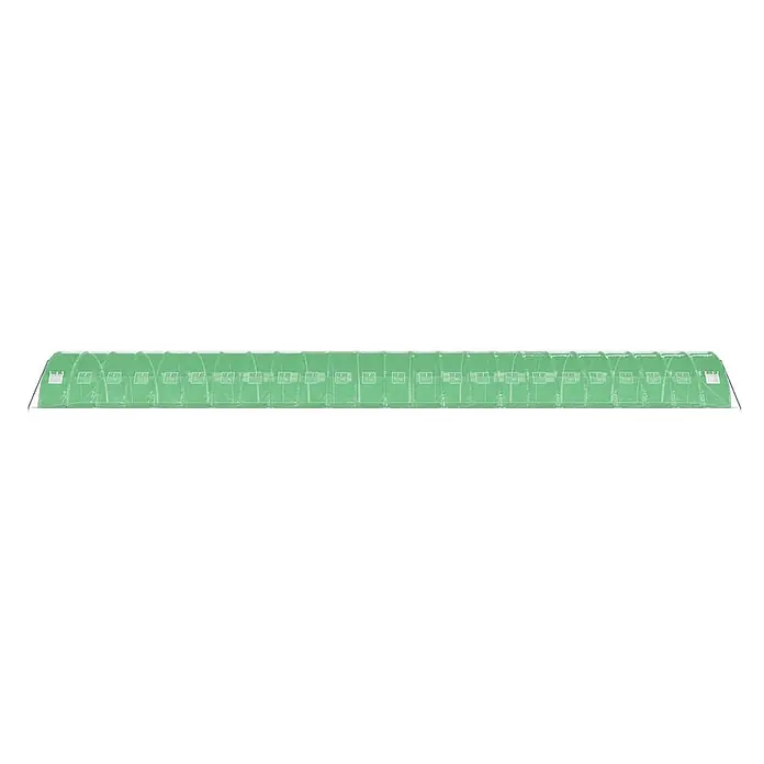 Furnicato Gewächshaus - Außenmaß inkl. Dachüberstand (B x T): 400 x 2.400 cm, Material Seitenwand: Kunststoff, 38 mm, Grau - Langer, transparenter grüner Pflanzentunnel aus Kunststoff mit segmentiertem Design und Lüftungsöffnungen.