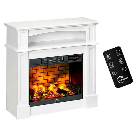 Sannover  Kaminofen Sifora 2000 W 80,5 x 30 x 81 cm Weiß – Wird montiert und betriebsbereit