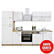 Respekta Composición de cocina (Ancho: 280 cm, Con dispositivos eléctricos, Blanco)