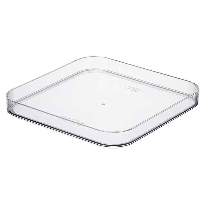 Deckel Compact Sqare - L x B x H: 20 x 20 x 2,5 cm, Transparent - Durchsichtiger quadratischer Kunststoffdeckel für Aufbewahrungsbehälter.