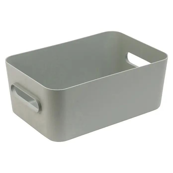 SmartStore Aufbewahrungsbox Comfort M - L x B x H: 29,5 x 19,5 x 12 cm, Kunststoff, Aquaverde, 5,3 l - Hellgraue Kunststoff-Aufbewahrungsbox mit abgerundeten Ecken und integrierten Griffen.