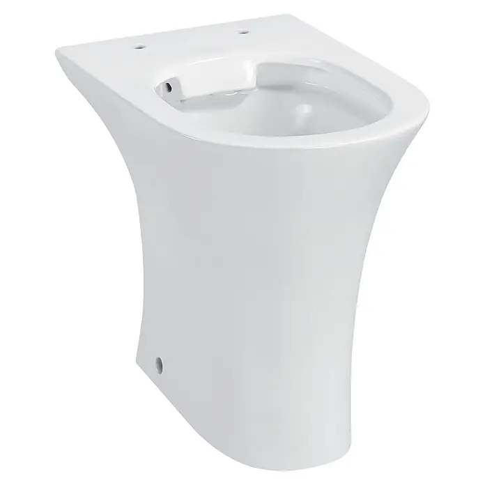 Sanicomfort Rekia Stand-WC Comfort - Spülrandlos, Ohne Spezialglasur, Spülform: Flach, WC Abgang: Waagerecht, Weiß - Weißes Keramik-Stand-Bidet.