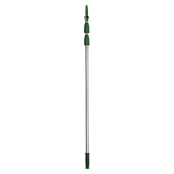 Unger Professional Teleskopstange OptiLoc - 450 cm, Aluminium, 3 -tlg. - Grün-silberner Metall-Gießstab für den Garten.
