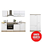 Respekta Composición de cocina (Ancho: 310 cm, Con dispositivos eléctricos, Blanco)