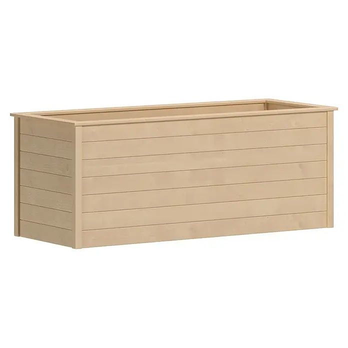 Weka Hochbeet C - 205 x 80 x 81 cm, Holz, Natur - Pflanzkasten aus hellem Holz mit horizontalen Latten.